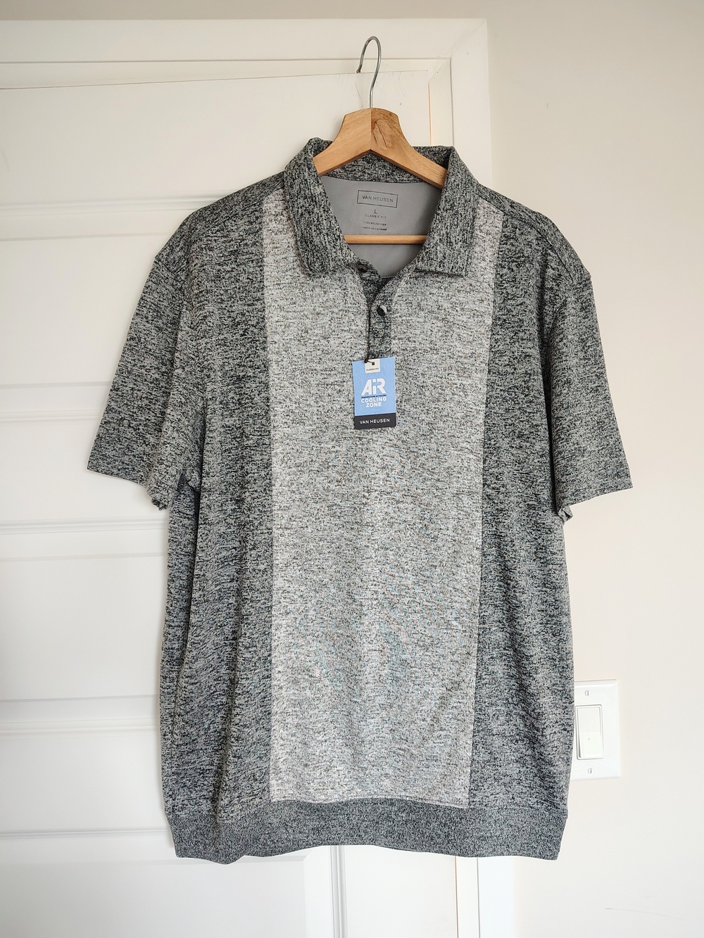 Van Heusen Men’s Gray Heather Panel Polo